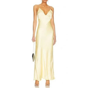 Bardot Capri Diamonte Slip Maxi Dress Canary Yellow Medium